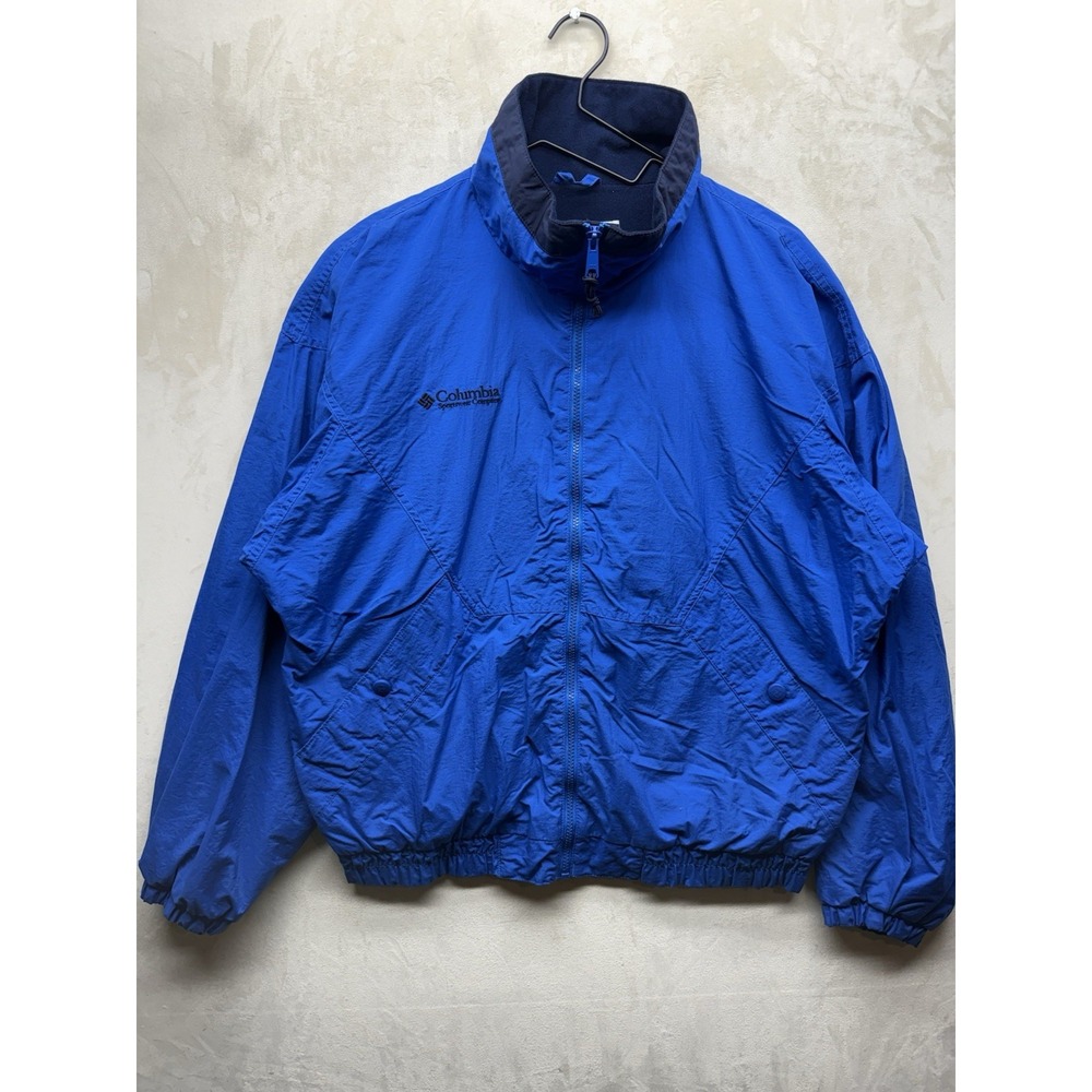 Vintage Columbia Jacket Mens Medium Full Zip Windbreaker Rain Winter Coat 90s
